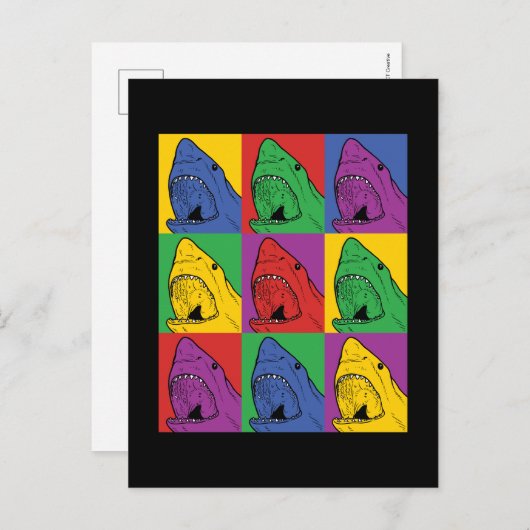 Pop Art Shark Briefkaart (Voorkant / Achterkant)