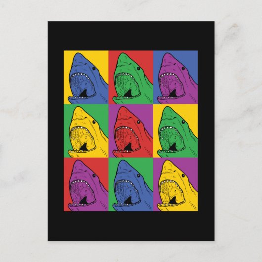 Pop Art Shark Briefkaart (Voorkant)