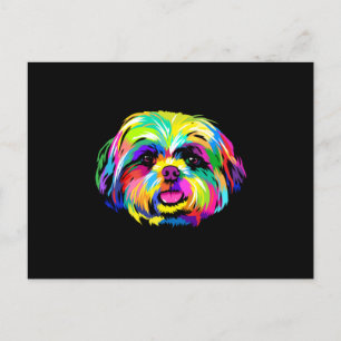 Pop Art Shih Tzu Hondenliefhebbers Briefkaart