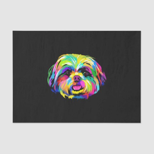 Pop Art Shih Tzu Hondenliefhebbers Tissuepapier (Voorkant)
