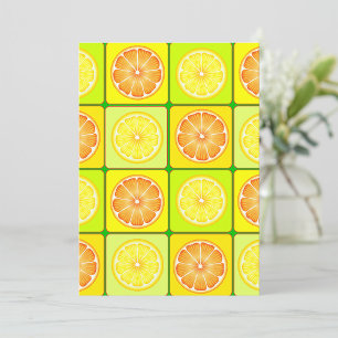 Pop Art Sinaasappels en Citroenen Citrusvruchten Kaart