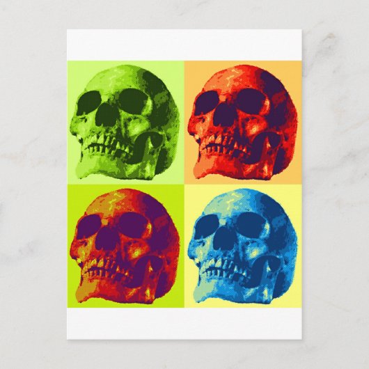 Pop Art Skull Briefkaart (Voorkant)