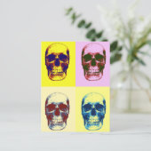 Pop Art Skull Briefkaart (Staand voorkant)