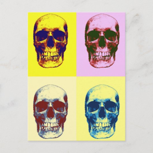 Pop Art Skull Briefkaart (Voorkant)