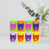 Pop Art Skull Briefkaart (Staand voorkant)