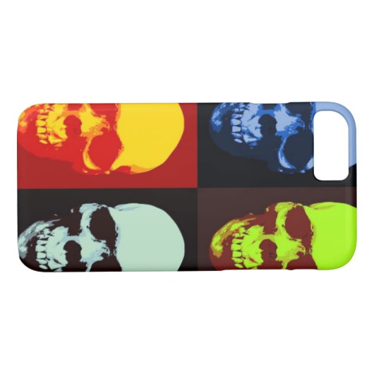 Pop Art Skull iPhone 7 Coque (Dos (Horizontal))