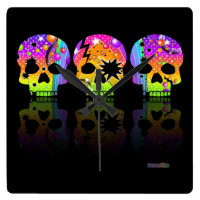 Pop Art SKULLS MUR HORLOGE