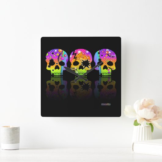 Pop Art SKULLS MUR HORLOGE (Maison)