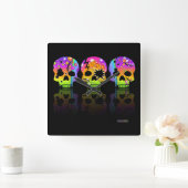 Pop Art SKULLS WALL CLOCK Vierkante Klok (Huis)