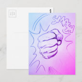 Pop Art Smash Punch Pencil Sketch Briefkaart (Voorkant / Achterkant)