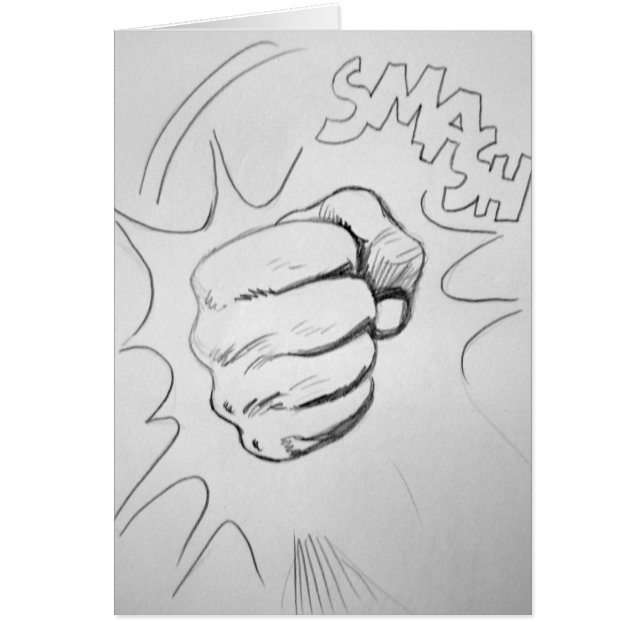 Pop Art Smash Punch potlood schets (Voorkant)