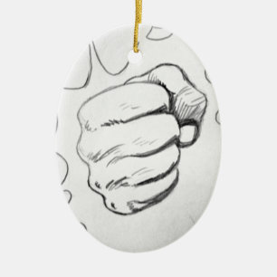 Pop Art Smash Punch potlood schets Keramisch Ornament