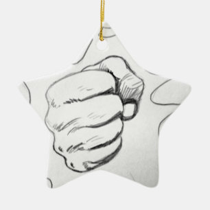 Pop Art Smash Punch potlood schets Keramisch Ornament