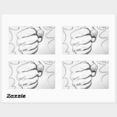 Pop Art Smash Punch potlood schets Rechthoekige Sticker (Vel)