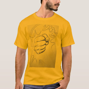 Pop Art Smash Punch Potlood Schets T-shirt