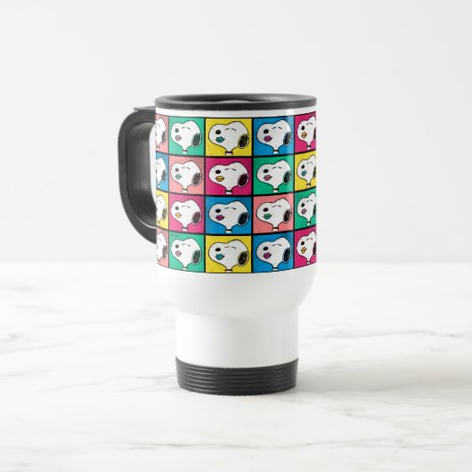 Pop Art Snoopy Lips | Voorbeeld voor uzelf Reisbeker (Voorkant links)