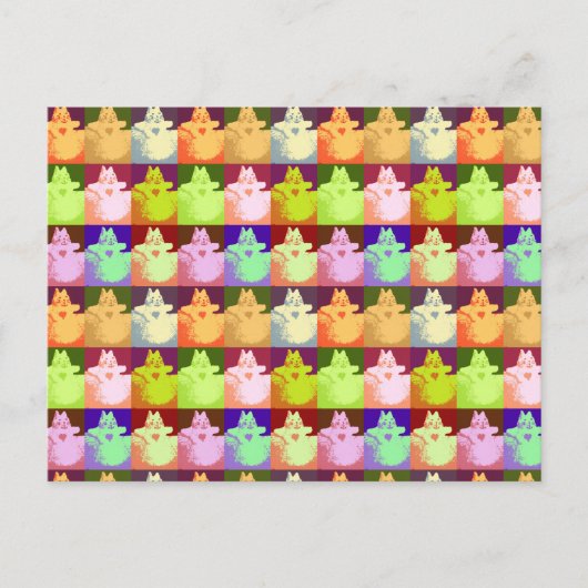 Pop Art Snow Kat Briefkaart (Voorkant)