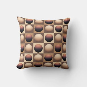 Pop Art Spheres, Chocolate Brown en Beige Kussen