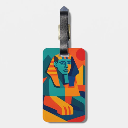 Pop Art Sphinx Bagagelabel (Achterkant verticaal)