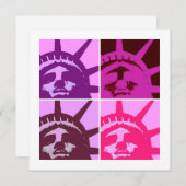 Pop Art Statue of Liberty Platte Kaart (Voorkant / Achterkant)