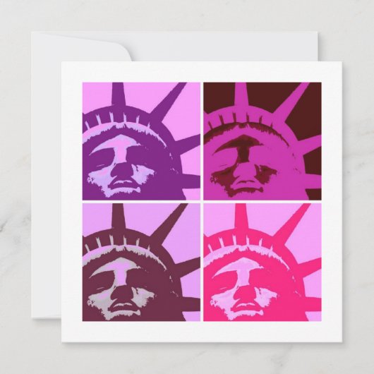 Pop Art Statue of Liberty Platte Kaart (Voorkant)