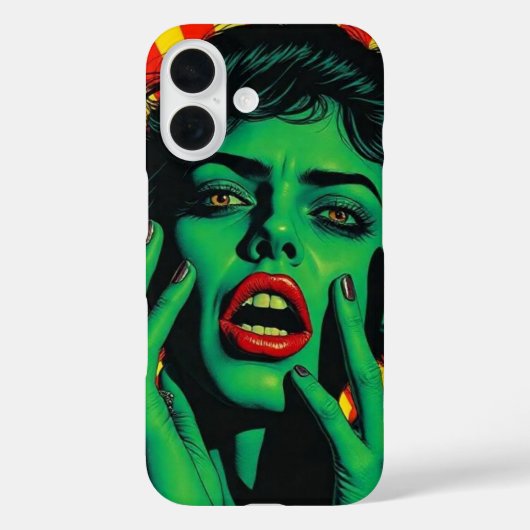 Pop art stijl groene vrouw. Case-Mate iPhone case (Achterkant)