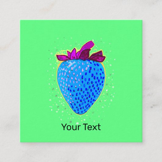 Pop Art Strawberry Blue Informatiekaartje (Voorkant)