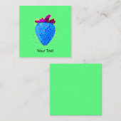 Pop Art Strawberry Blue Informatiekaartje (Voorkant / Achterkant)