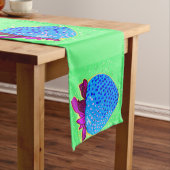 Pop Art Strawberry Blue Korte Tafelloper (Voorbeeld)