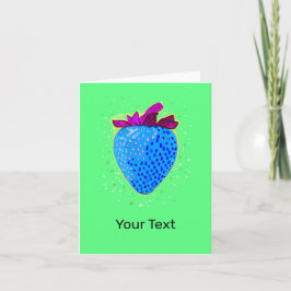 Pop Art Strawberry Blue Notitiekaartje
