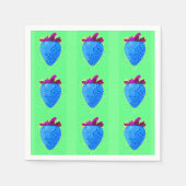 Pop Art Strawberry Blue Pattern Servet (Voorkant)