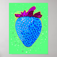 Pop Art Strawberry Blue