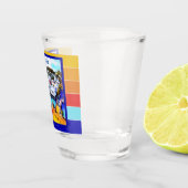Pop Art Strepen Bermuda  Shot Glas (Rechts)
