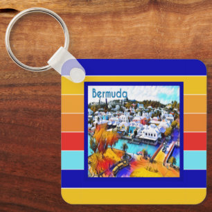Pop Art Strepen Bermuda Sleutelhanger