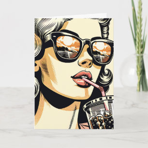 Pop Art Stripboek Mooie Vrouw  Geweldige Zomer Kaart