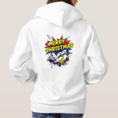 Pop Art stripboek stijl Prettig Kerstfeest Hoodie (Achterkant)
