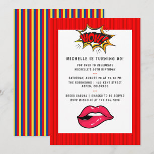 Pop Art Strips Geboorte Feest Uitnodiging