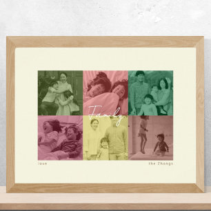 Pop Art Style Familie Fotocollage Poster