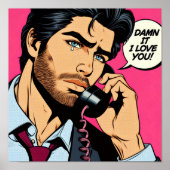 Pop art style hunky guy Poster (Devant)