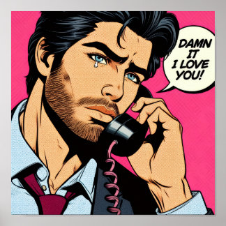 Pop art style hunky guy Poster