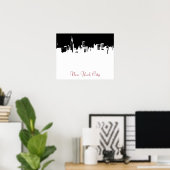 Pop Art Style New York City Script Poster (Bureau à domicile)