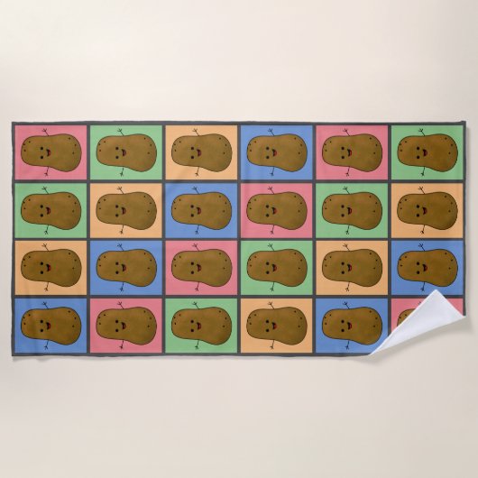 Pop Art Style Potato Strandlaken (Voorkant)