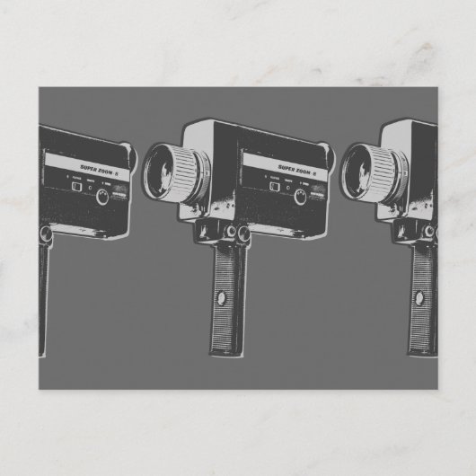 Pop Art Super 8-filmcamera Briefkaart (Voorkant)