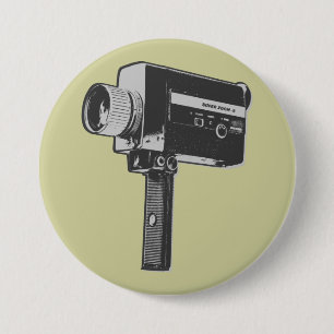 Pop Art Super 8-filmcamera Ronde Button 7,6 Cm