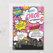 Pop Art Super Hero Invitation Anniversaire (Devant)