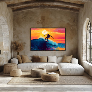 Pop Art Surfing Coucher de soleil décoration mural