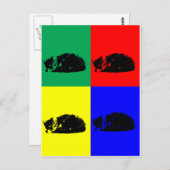Pop Art Tabby Cat Briefkaart (Voorkant / Achterkant)