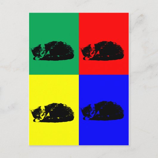 Pop Art Tabby Cat Briefkaart (Voorkant)