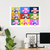 Pop Art Teddy Bears Print (Thuiskantoor)