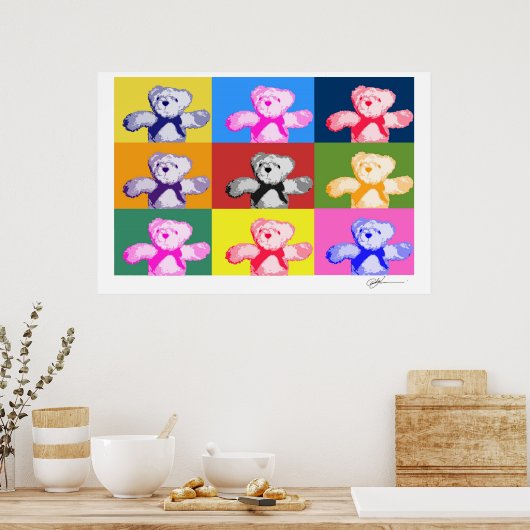 Pop Art Teddy Bears Print (Keuken)
